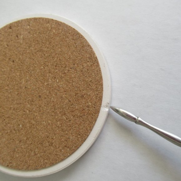 New Naturally Absorbent Tile Coaster Set of 4 Spilled Red Wine in Box *Flaw - Picture 6 of 7